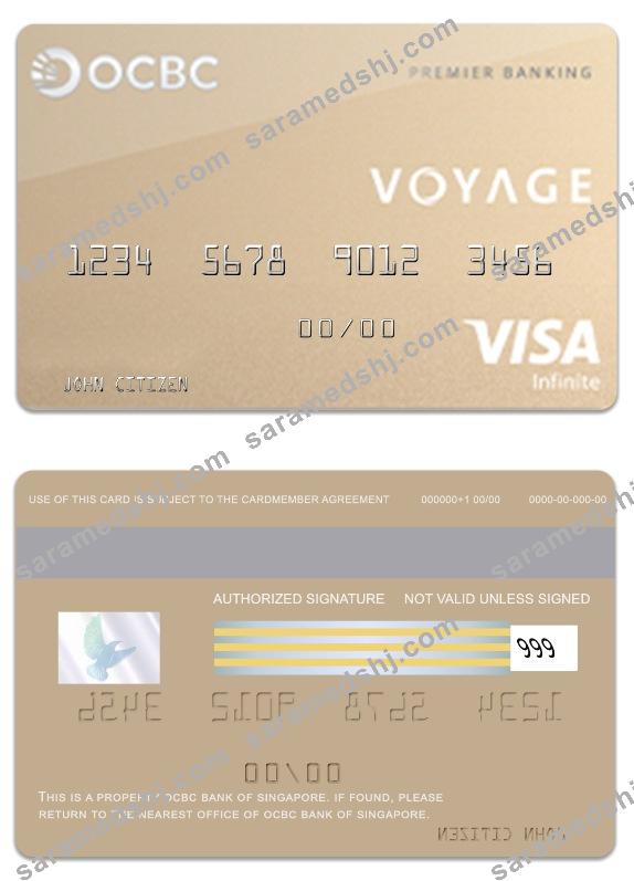 Singapore OCBC Bank voyage visa infinite card